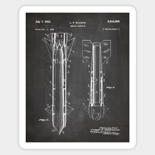 Army Aerial Missile Patent - Military Veteran Army Fan Art - Black Chalkboard Sticker